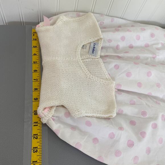 VTG Luba Robert Baby Girls Dress Size 24 mos Easter Party Church Pink Dots - Picture 8 of 9